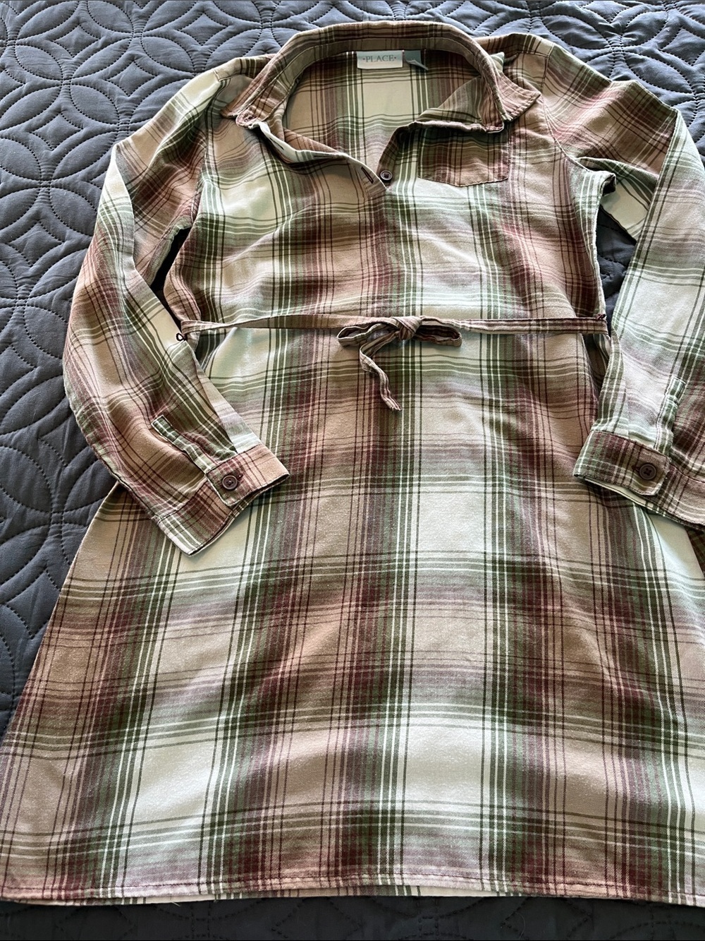 Long sleeved plaid flannel dress new
